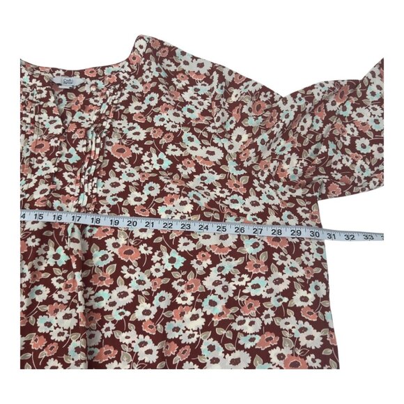 Croft & Barrow Womens Plus SZ 3X Floral Print Blouse 3/4 Sleeve 1/2 Button Front - Picture 5 of 13